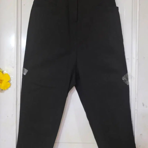 [BUNJANG] Premium Cotton Spandex Relaxed Fit Trousers / 가을 고급스러운 디자인이쁜 스판 밴딩 면 베기통바지. 거의새거  검정