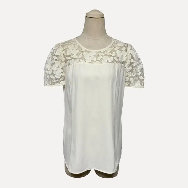[BUNJANG] Roem Ivory Lace Puff Blouse / 1823 로엠 아이보리 레이스 퍼프 블라우스