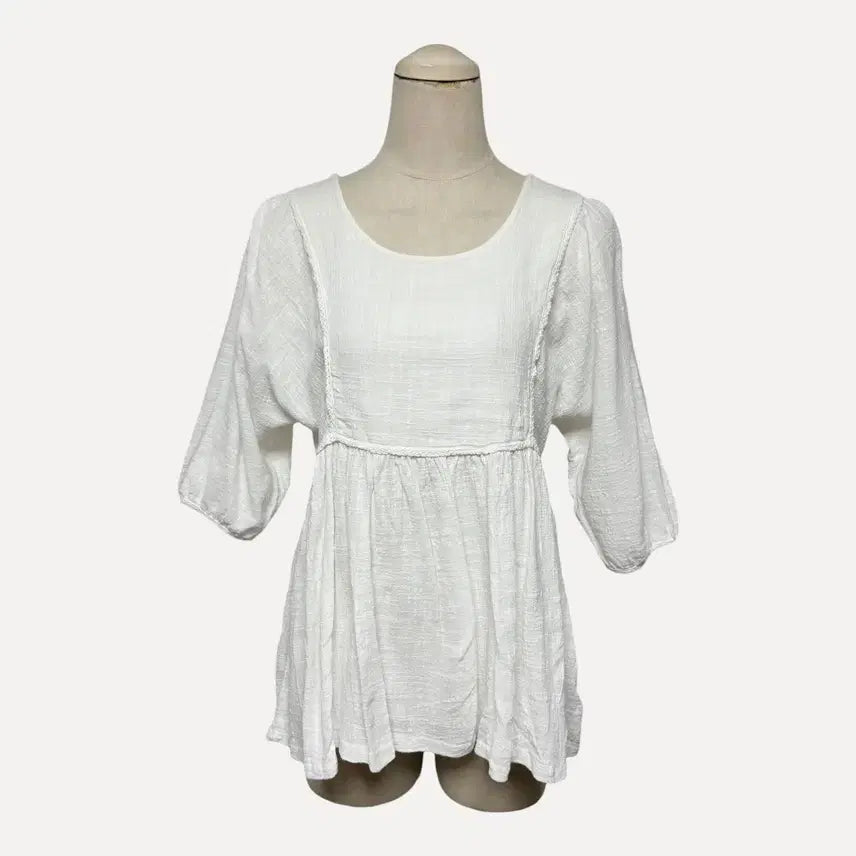 [BUNJANG] 1825 Ivory 7/10 Sleeve Blouse / 1825 아이보리 7부소매 블라우스