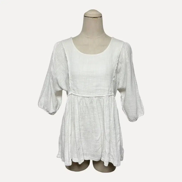 [BUNJANG] 1825 Ivory 7/10 Sleeve Blouse / 1825 아이보리 7부소매 블라우스