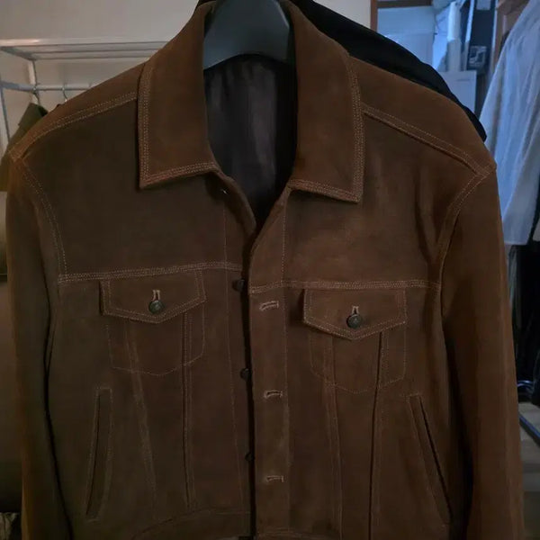 [BUNJANG] Elwood Berk Suede Trucker Jacket 48 / 엘무드 베르크 스웨이드 트러커 48