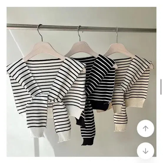 [BUNJANG] Stripe Pattern Fake Cardigan / 페이크 가디건