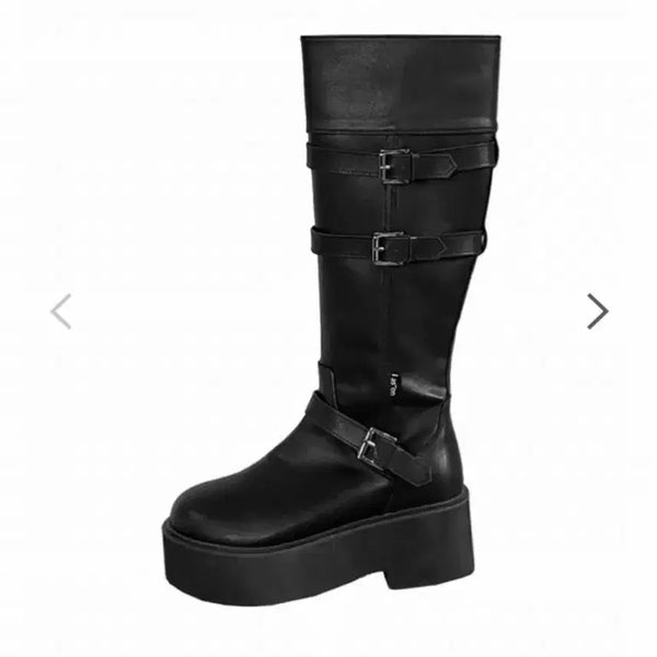 [BUNJANG] Az on Maya Boots Long Black 235 / 애즈온 마야 버클 롱부츠 블랙 235 시즈니룩 오네갸루