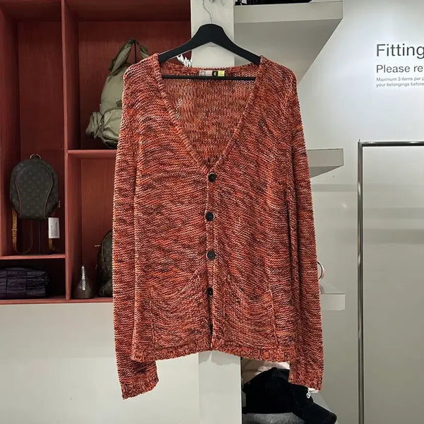 [BUNJANG] MSGM Orange Double Pocket V-Neck Knit Cardigan M / MSGM 오렌지 더블포켓 브이넥 니트 가디건
