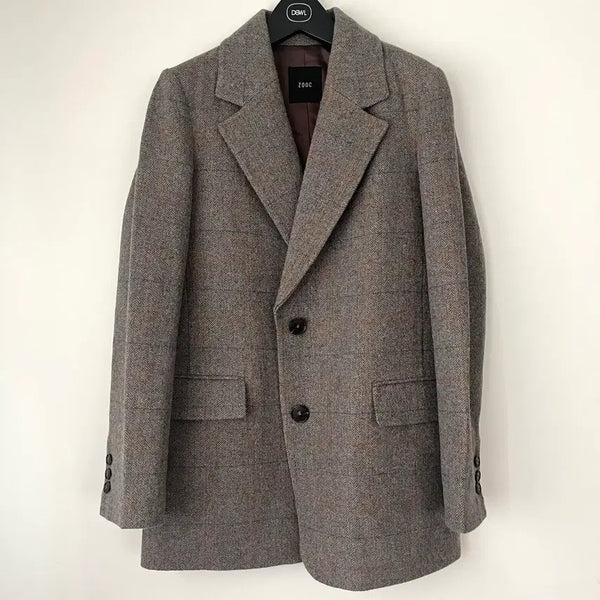 [BUNJANG] Zooc Wool Check Two-Button Blazer / 쥬크 주크 zooc 모직 체크 투버튼 모 자켓 55