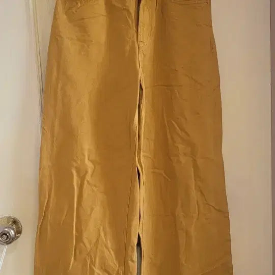 [BUNJANG] Mustard Wide Cotton Pants / 머스타드 와이드바지