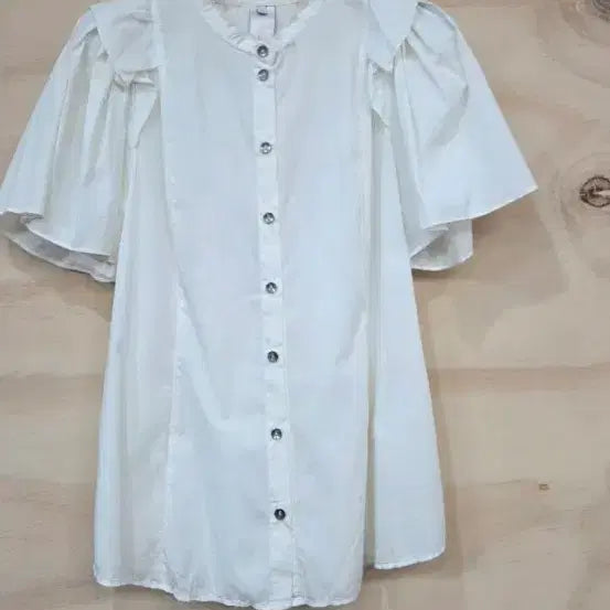 [BUNJANG] Ozsecon White Frill Blouse Size 55 / 화이트 프릴오즈세컨 55 블라우스