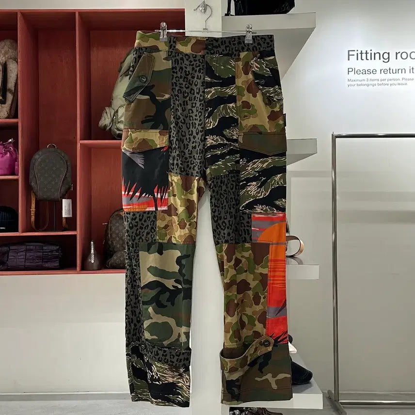 [BUNJANG] Palm Angels Multi-Pattern Cargo Straight Fit Pants / 팜엔젤스 멀티패턴 카고 스트레이트핏 팬츠