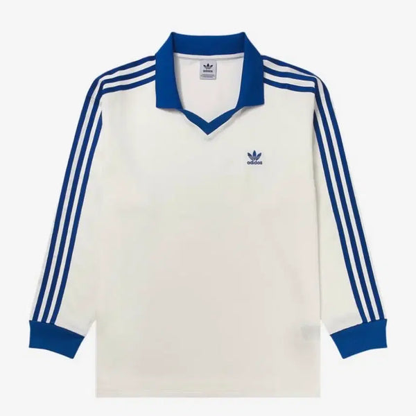 [BUNJANG] Adidas White/Blue Satin Long Sleeve Top / 아디다스 흰파 사틴 롱슬리브