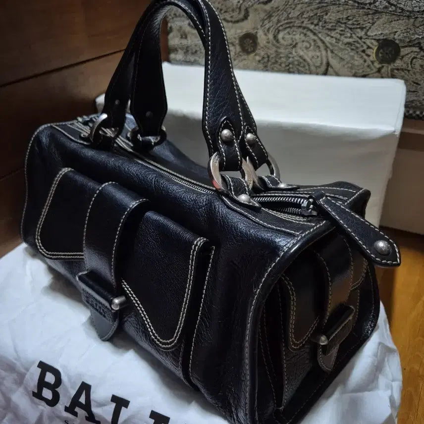 [BUNJANG] Bally Natural Leather Black Tote Bag / 발리 Bally 천연레더 블랙 토트 백