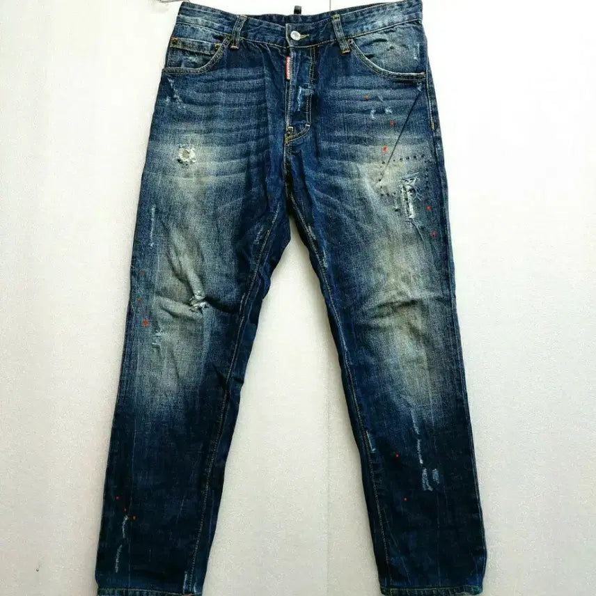 [BUNJANG] Dsquared2 Men's Vintage Distressed Paint Jeans (Size 50/32) / 디스퀘어드 남성청바지50(32)빈티지 찢청 페인트진
