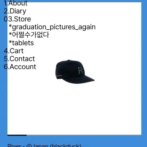 [BUNJANG] Tephstores River Cap L / 테프스토어즈 볼캡 River L