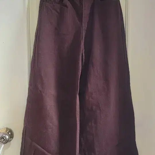 [BUNJANG] Wide Fit Brown Cotton Pants / 와이드핏 브라운 팬츠