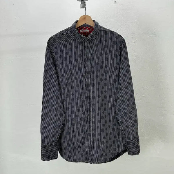 [BUNJANG] Kenzo Homme Grey Dot Pattern Cotton Shirt / 겐조 옴므 그레이 도트 패턴 코튼 셔츠