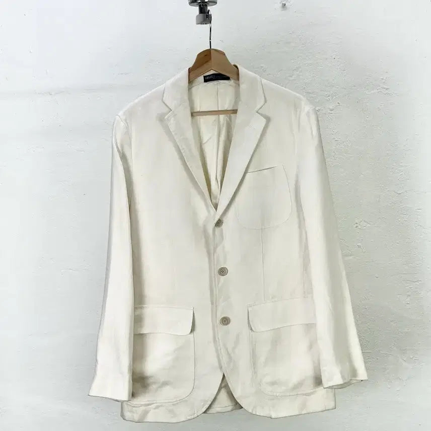 [BUNJANG] Polo Ralph Lauren White Linen 3-Button Blazer Jacket / 폴로 랄프로렌 화이트 린넨 3b 블레이저 자켓