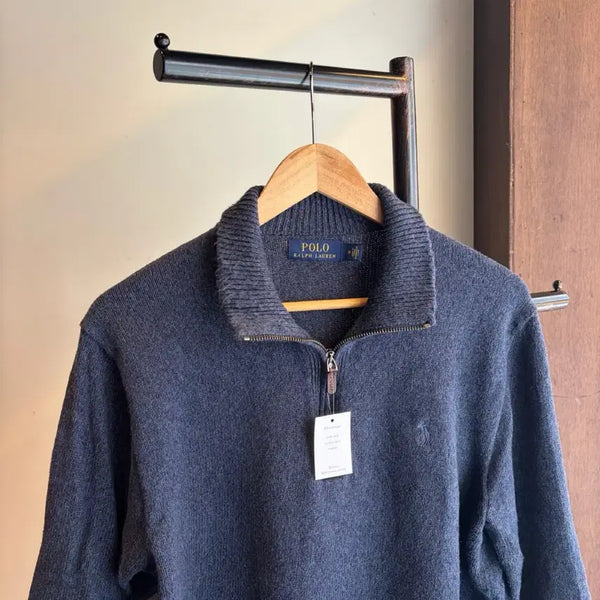 [BUNJANG] Polo Ralph Lauren Navy Half-Zip Knit Sweater / 17830 - 폴로 랄프로렌 네이비 반집업 니트