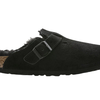 [BUNJANG] Birkenstock Boston Shearling Suede Leather Regular EU 42 Black / 버켄스탁 보스턴 셔링 스웨이드 레더 블랙 - 레귤러 [EU 42]