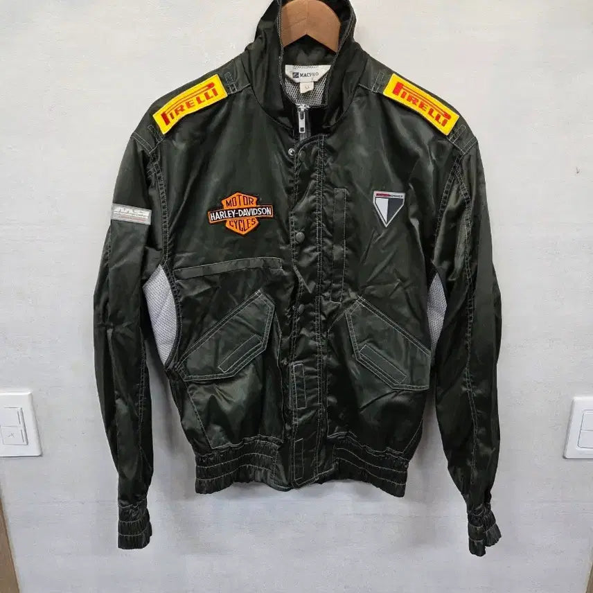 [BUNJANG] Vintage Macpro Multi Custom Patch Logo Racing Jacket M / 빈티지 맥프로 멀티 커스텀 패치 로고 레이싱 자켓 m