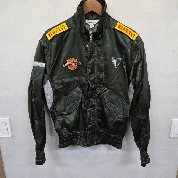[BUNJANG] Vintage Macpro Multi Custom Patch Logo Racing Jacket M / 빈티지 맥프로 멀티 커스텀 패치 로고 레이싱 자켓 m