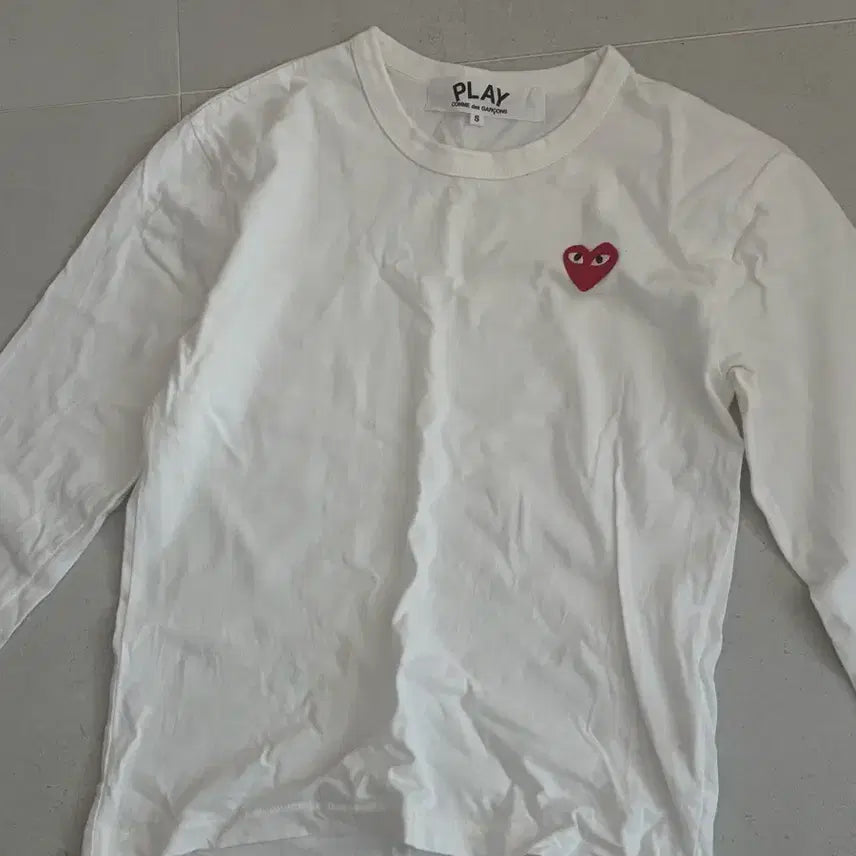 [BUNJANG] Comme des Garçons Play Long Sleeve White / 꼼데가르송 플레이 롱슬리브 화이트