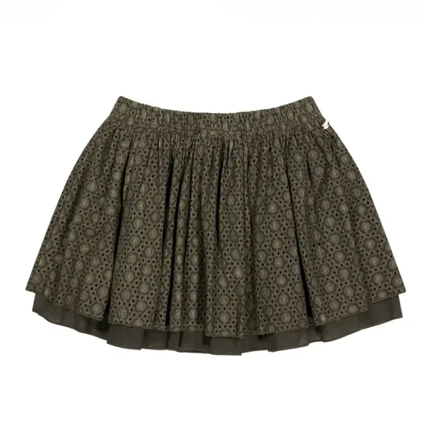 [BUNJANG] KOSEIO Flower Punching Skirt Brown / 코이세이오 플라워 펀칭 스커트 브라운