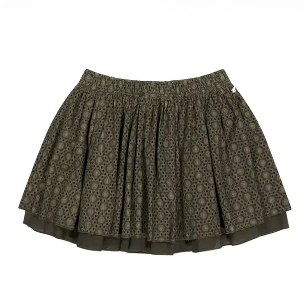 [BUNJANG] KOSEIO Flower Punching Skirt Brown / 코이세이오 플라워 펀칭 스커트 브라운