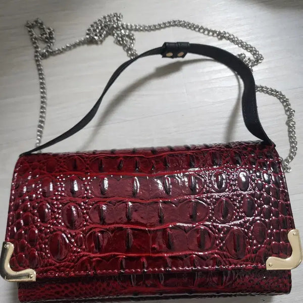 [BUNJANG] Crocodile Pattern Mini Chain Shoulder Bag / 미니수납체인가방