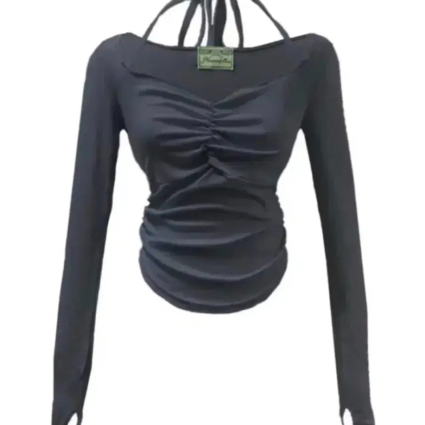 [BUNJANG] Please Follow Giselle Top Charcoal / 플리즈노팔로우 지젤탑 차콜