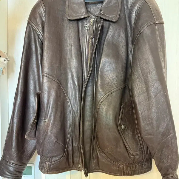 [BUNJANG] Vintage Lambskin Leather Jacket / 빈티지 양가죽 레더자켓