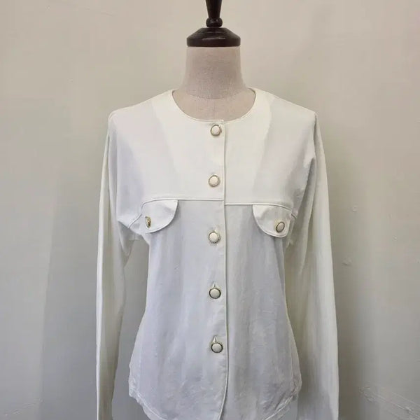[BUNJANG] White Cotton Cardigan / 화이트 코튼 가디건