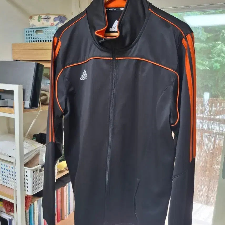 [BUNJANG] Adidas Track Top Jersey Black/Orange 105 / 아디다스 트랙탑 져지 블랙/오렌지 105