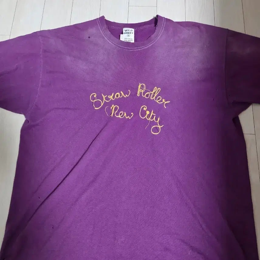 [BUNJANG] Wild Monkey Purple Graphic T-Shirt / 와일드 몽키 퍼플 그래픽 반팔 티셔츠