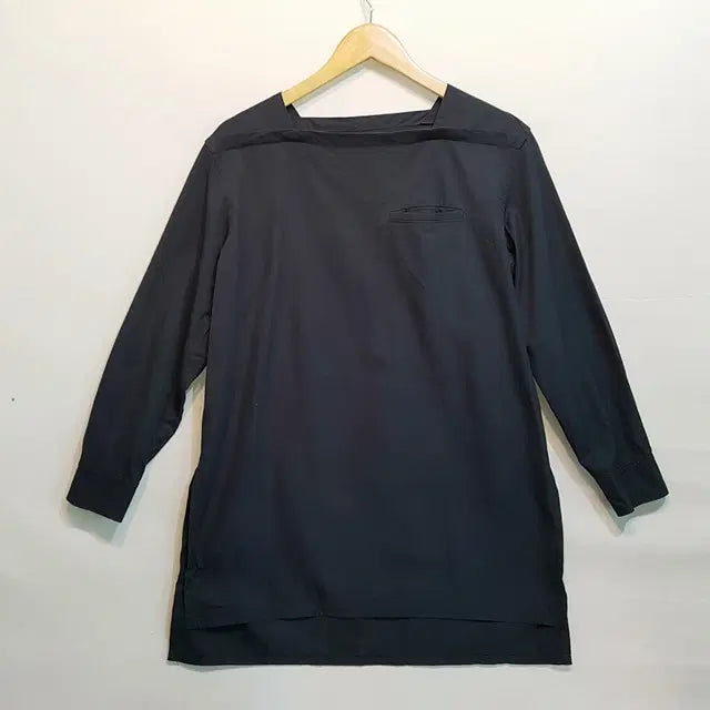 [BUNJANG] Human Woman Long Shirt Navy / HUMAN WOMAN 롱 셔츠 네이비