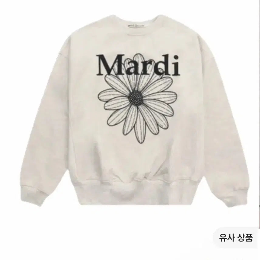 [BUNJANG] Mardi Mercredi Logo Flower Sweatshirt Ivory / 마르디 메크르디 로고 플라워 맨투맨 아이보리