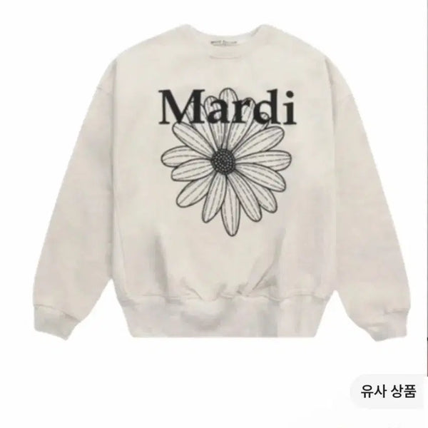[BUNJANG] Mardi Mercredi Logo Flower Sweatshirt Ivory / 마르디 메크르디 로고 플라워 맨투맨 아이보리