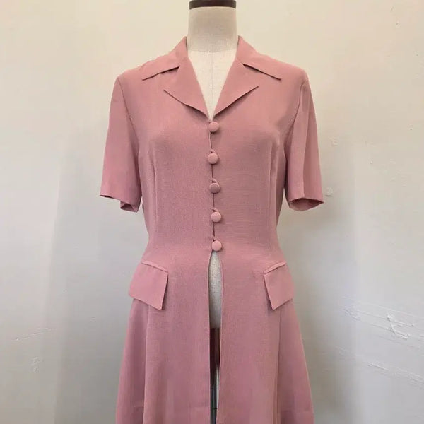 [BUNJANG] Downtone Pink Long Short-Sleeve Jacket / 톤다운 핑크 롱 반팔 자켓