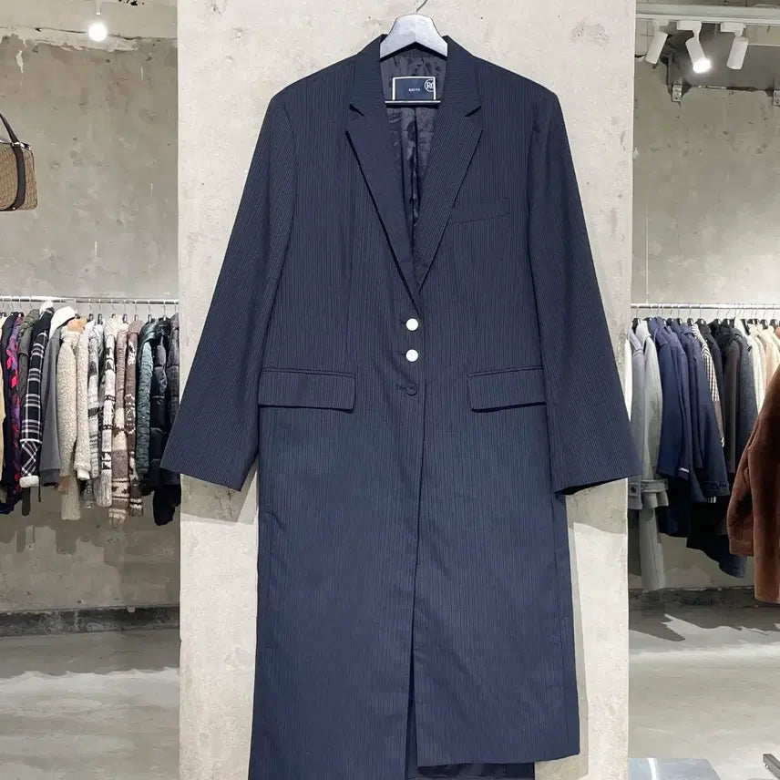 [BUNJANG] Recto 2016 Navy Pin Stripe Suit Coat / 렉토 2016 네이비 핀 스트라이프 수트 코트