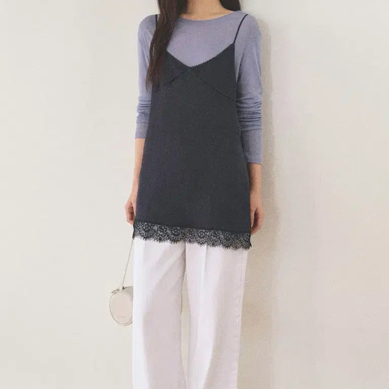 [BUNJANG] Mango Many Please Showy Lace Top Navy S / [미착용] 망고매니플리즈 Showy lace top 네이비 S