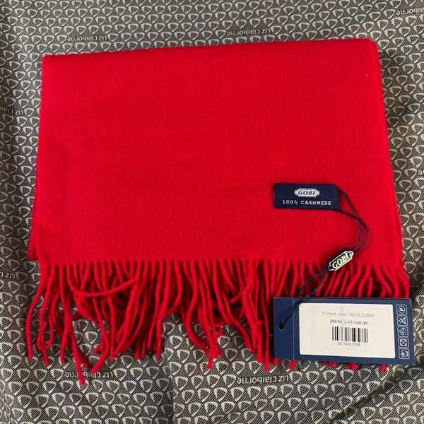 [BUNJANG] Gobi 100% Cashmere Scarf Red / 새상품/고비GOBI캐시미어100%머플러/레드
