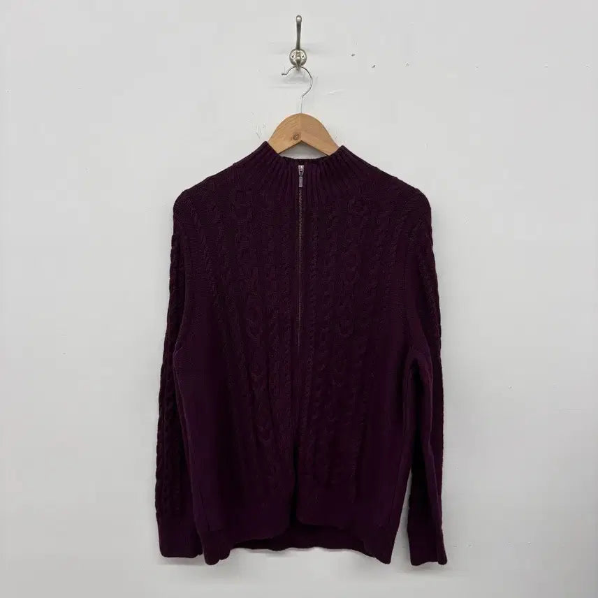 [BUNJANG] L.L.Bean Cable Knit Zip-Up Sweater XL / llbean 엘엘빈 꽈배기 집업 니트 여XL