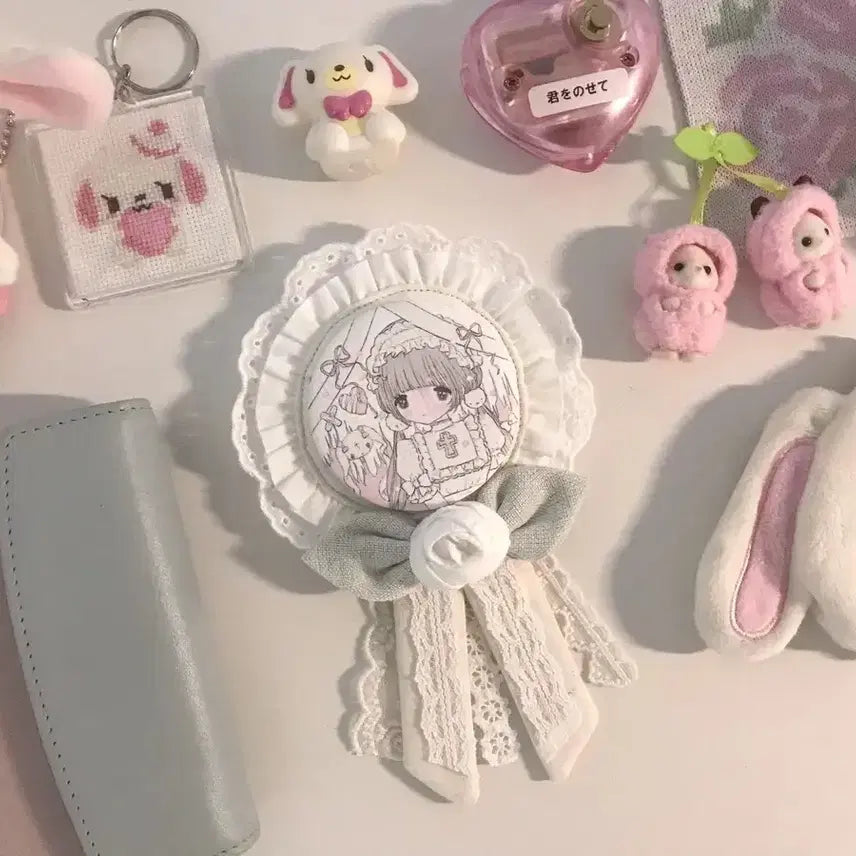 [BUNJANG] Melon Bread Strawberry Rosette Charm - Ivory / 메론빵맛딸기님 로제트 판매 합니다.
