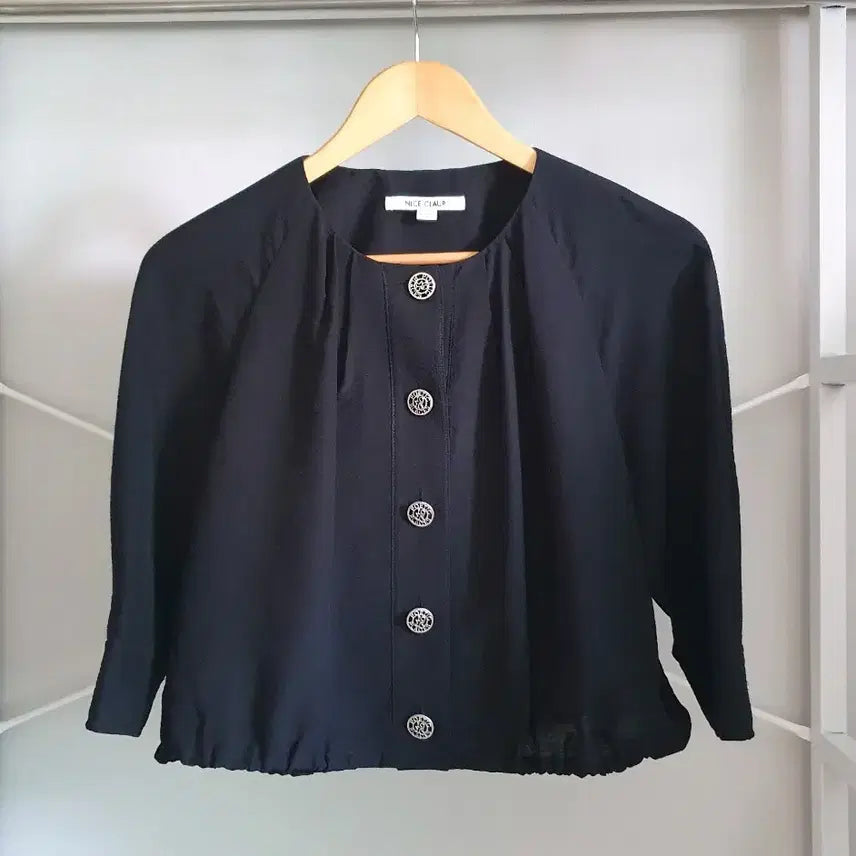 [BUNJANG] Nice Claup Cropped Jacket Blouse Black / 새상품 나이스클랍 블라우스겸 자켓