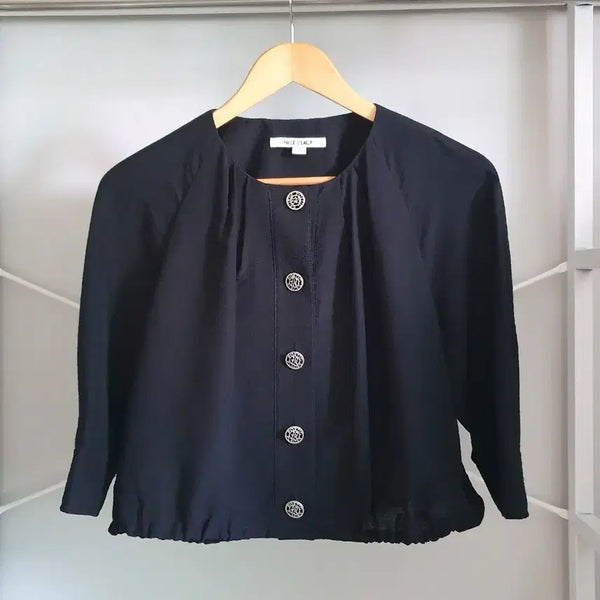 [BUNJANG] Nice Claup Cropped Jacket Blouse Black / 새상품 나이스클랍 블라우스겸 자켓