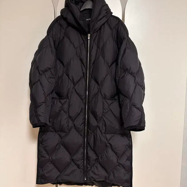 [BUNJANG] Maje Quilted Long Goose Down Padded Jacket Black / 마쥬 퀼팅 롱 구스 패딩 블랙 1 루즈핏 상태 아주 좋아요