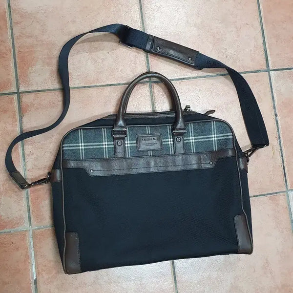 [BUNJANG] Beanpole Leather Briefcase / [빈폴] 체크 배색 가죽 브리프케이스 (서류가방)