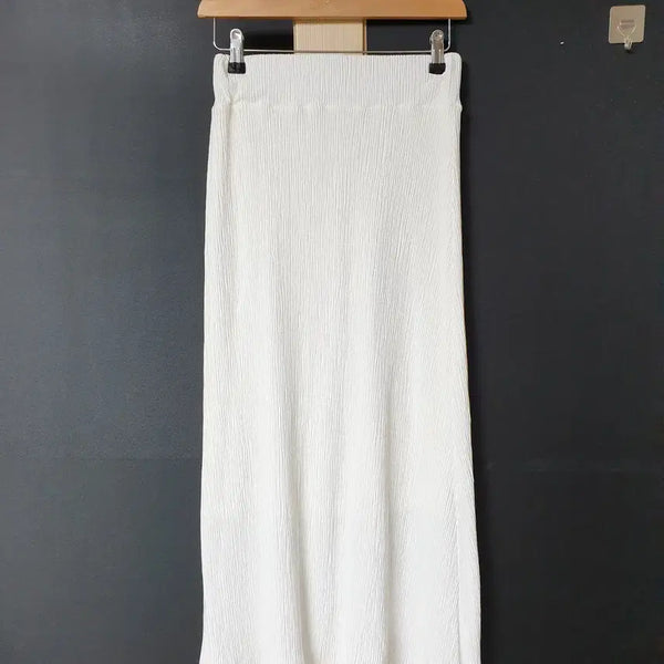 [BUNJANG] B MADELABEL Pleated Long Skirt White / 진짜만원 플리츠 롱스커트 55 66 화이트