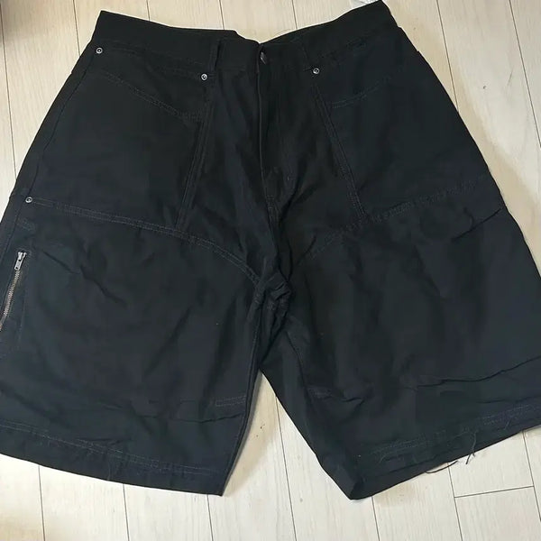 [BUNJANG] ETCEE Double Knee Zipper Shorts Black XL / 새상품 이티씨이 더블 니 지퍼 쇼츠 블랙 XL