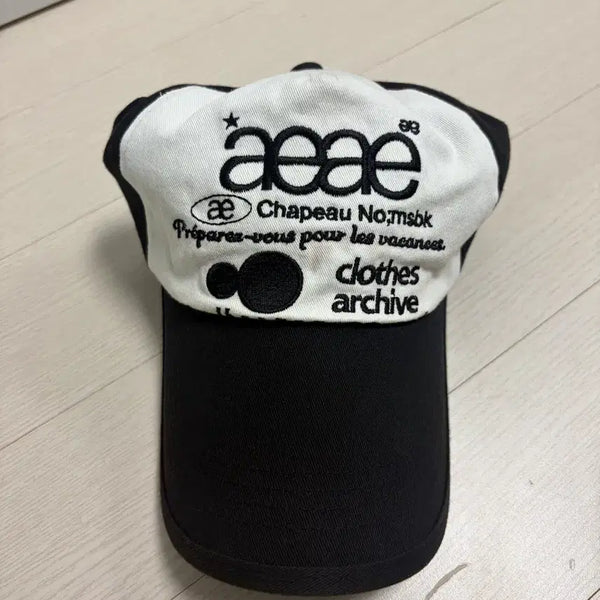 [BUNJANG] aeae Black Logo Embroidered Baseball Cap / [free] aeae 볼캡 블랙