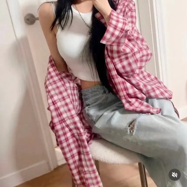 [BUNJANG] Growby Button Check Shirt / 그로우바이버튼 체크 셔츠