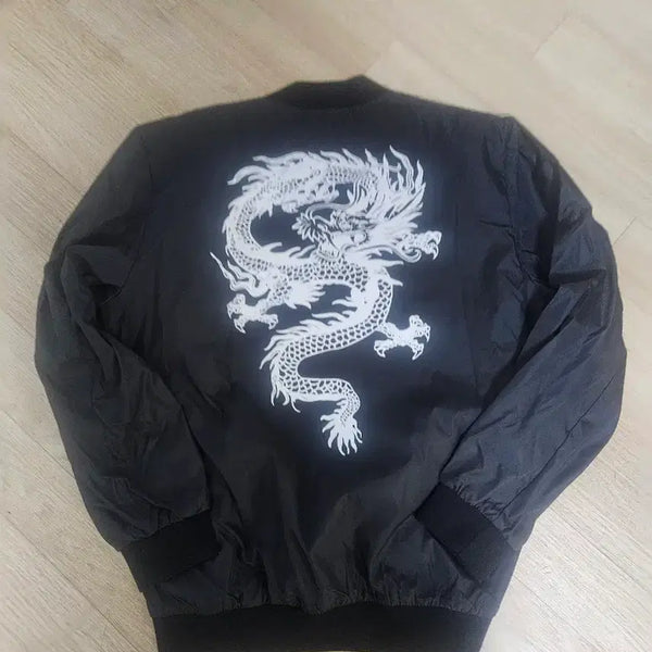 [BUNJANG] Dragon Print Jersey Jumper / 용 프린팅 져지점퍼 새거 팝니다